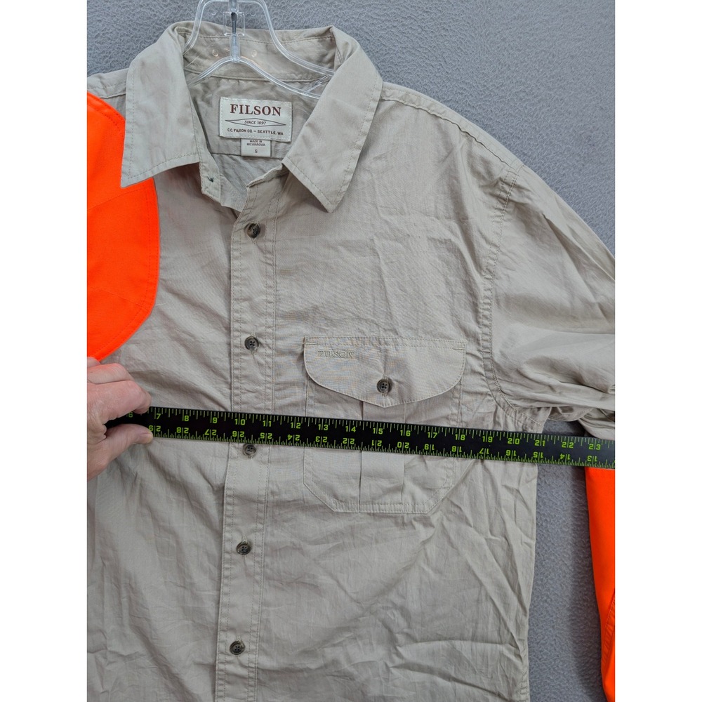 Filson Hunting Shooting Shirt Reinforced Shoulder Forearms Men's Small Nicaragua - Picture 7 of 12